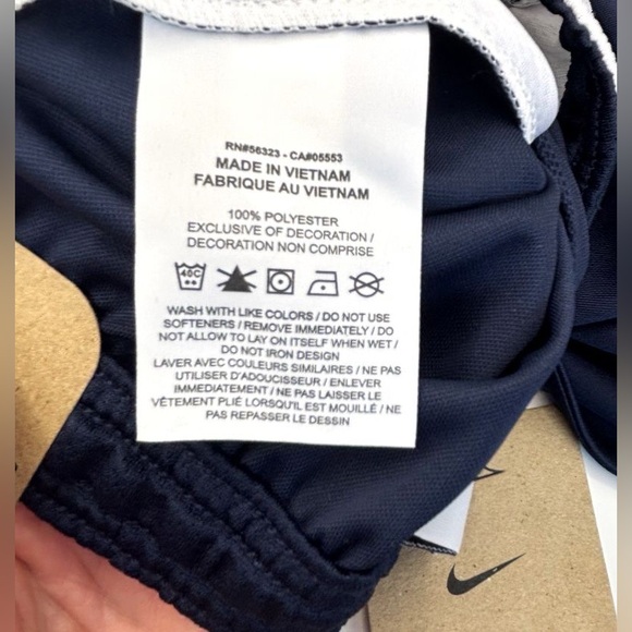 Nike Dri-FIT Unisex Children's Athletic Soccer Shorts Navy Blue White XS S NWT - Picture 5 of 5